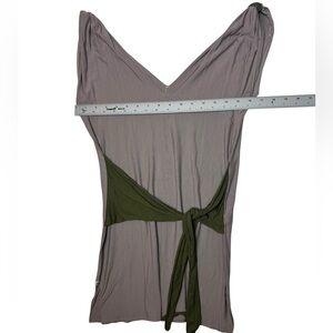 Larime Loom Two-Tone Asymmetrical Tie Waist Top (XS/S)